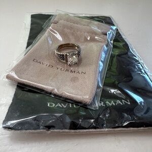 David Yurman Petite Wheaton White Topaz Sterling Silver 925 Diamonds Size 7